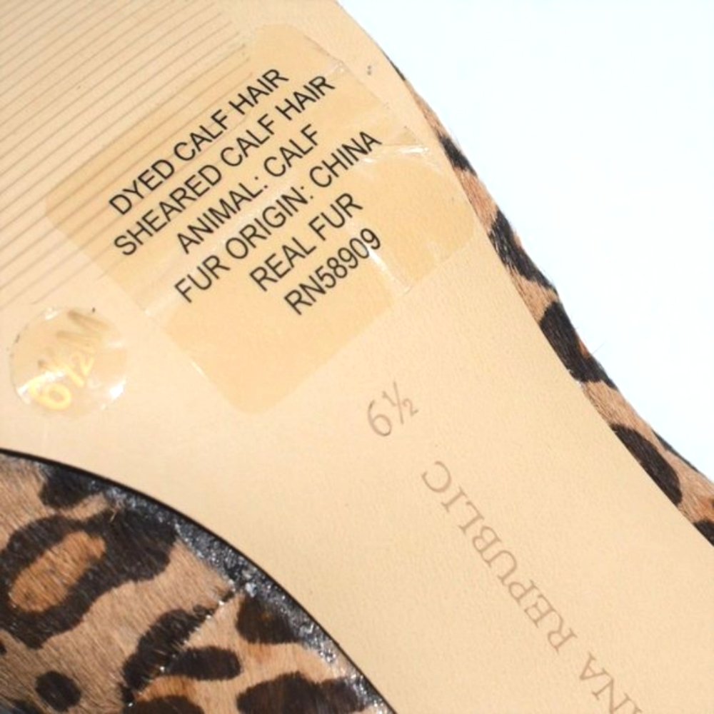 NWOT / NWOB Size 6.5 Banana Republic "Ivonne" Leopard Print-Dyed Calf Hair Pumps - Picture 3 of 15